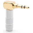 thumbnail image 4 of 3.5mm L Shape Jack Gold Plated 90 Degree Angle Audio Connector Audio Plug Silver,1 * gold pin silver plug,gold, 4 of 6