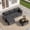 Brown Rattan/Medium Grey, variant on Patio Furniture Set - All-Weather -5 Piece Outdoor Patio Conversation Couch Sets, Modular Wicker Rattan Sectional Sofa for Garden, Patio, Poolside, Backyard, Balcony, Porch,Khaki