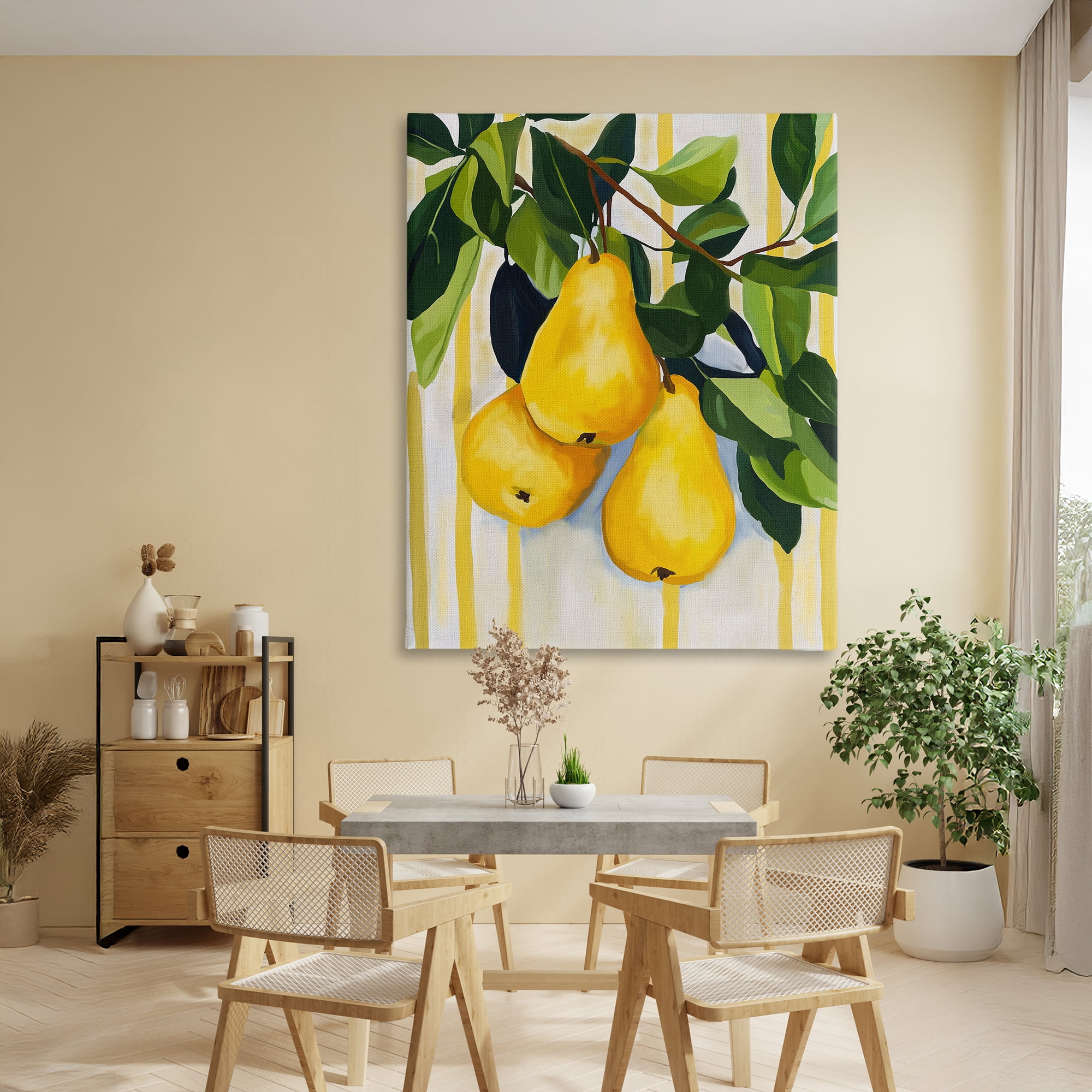 Stupell Industries Pears on Lush Branch Canvas Wall Art, design by Yen