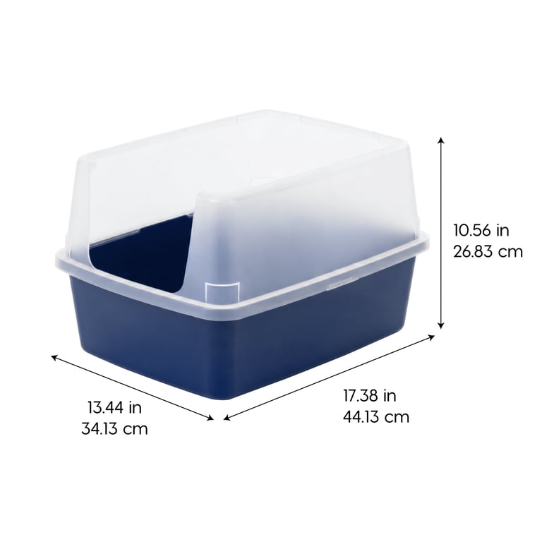 IRIS Mini Open Top Cat Litter Box with Scoop, Navy photo 2