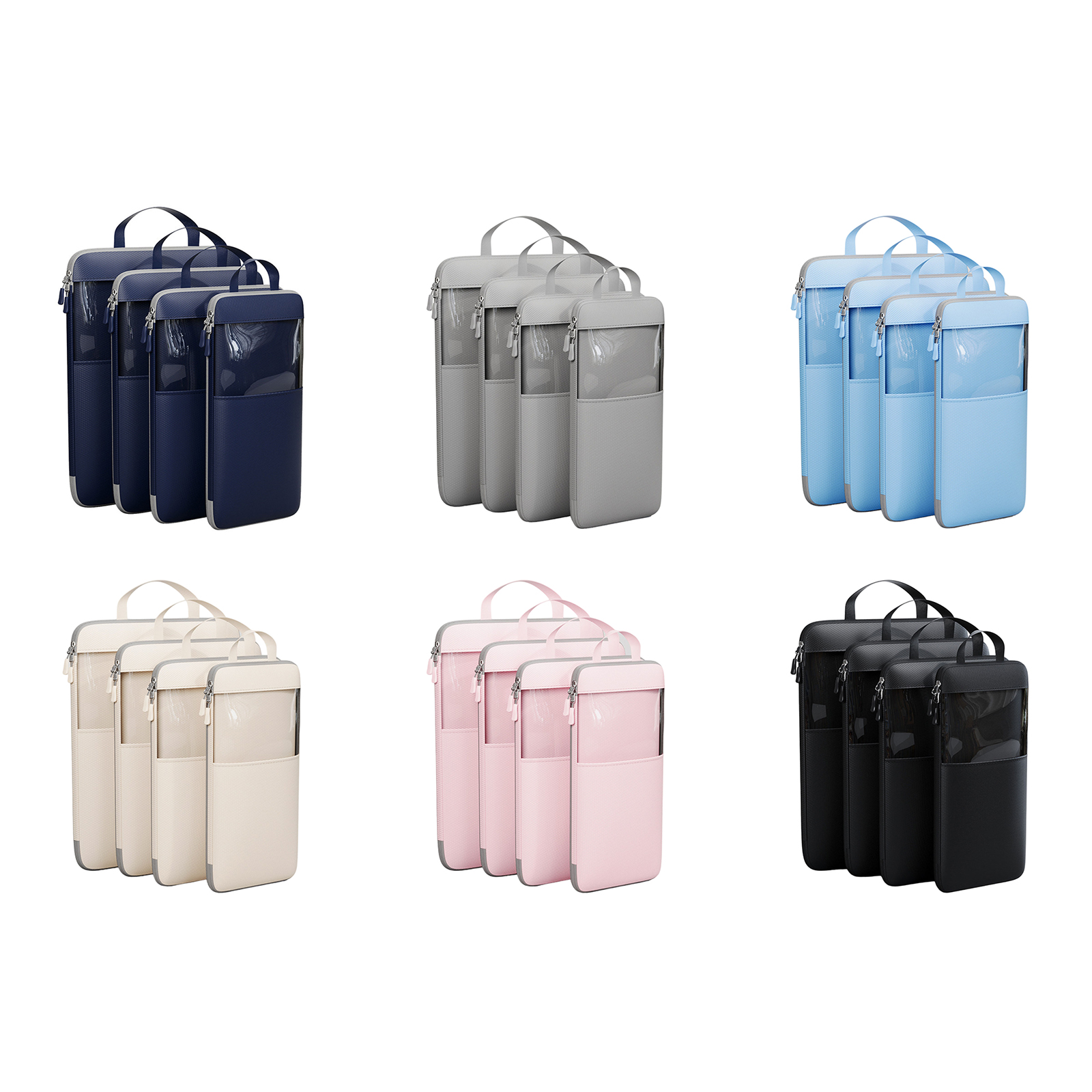 Versatile Travel Organizers Compression Packing Cubes for Easy Storage Multiple Size Clothing and Shoe Storage Bags