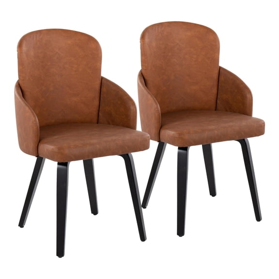 Lumisource Dahlia Set Of 2 Dining Chair With Black Wood CH-DAHLIA2-W BKCAM2