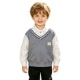 thumbnail image 6 of mgoYE Baby Boys Cotton Polo Sweater Long Sleeve Toddler Embroidered Collared Top Soft Kids Clothes for School Casual Wear(Grey,5-6 Years), 6 of 6