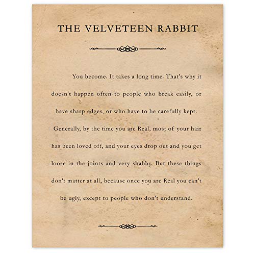 velveteen rabbit you become quote wall art print 1 photo 11x14