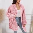 thumbnail image 6 of Men Hooded Cardigan Oversized Fuzzy Fleece Blanket Hoodie Jacket Plush Sherpa Winter Fall Coat Soft Outerwear, 6 of 7