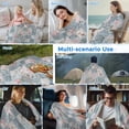 thumbnail image 5 of Blue Pink Botanical Cooling Blanket, Lightweight Breathable Summer Throw Blanket with Double Sided Cold Effect, Spring Floral Vintage Picnic Beach Blankets Bed Sheet for Hot Sleepers 60"x80", 5 of 8