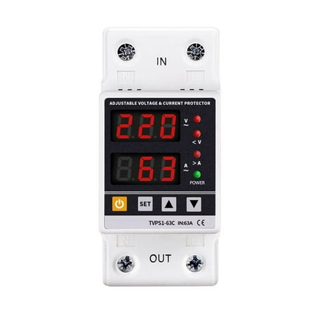 

230V rail adjustable digital overvoltage relay protector overcurrent protection