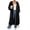 Black 13, variant on Karymi Rain Jacket Solid Long Hooded Zip Up Sweatshirt Cardigan, Long Sleeve Double Zipper Drawstring Hem Oversized Coat with Side Hand Pockets Jackets for Women