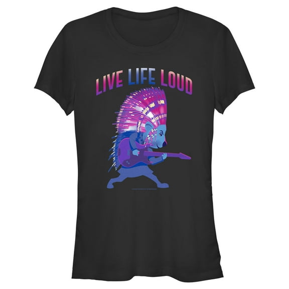Junior's Sing 2 Ash Live Life Loud  Graphic Tee Black Small