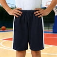 thumbnail image 2 of LIIPEE Boys Shorts Casual Outdoor Solid Color Mesh Training Basketball Shorts Kids Elastic Waist Comfortable Shorts Gym Breathable Daily Cute Running Shorts,Navy,7-8 Years, 2 of 4