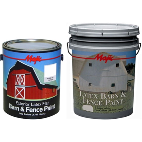 Majic Paints 8-0046-1 Latex Flat Barn & Fence Paint, 1-Gallon, White