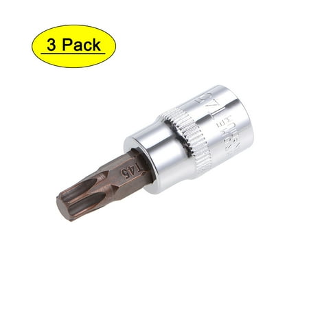 

Uxcell 3/8 Drive x T45 Torx Bit Socket S2 Steel Bits CR-V Sockets 48mm Length (For Hand Use Only) 3 Pack