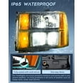 thumbnail image 4 of Replacement Lens Headlight Set - Black, Yellow Corners, Clear - Fits 2007-2014 GMC Sierra 1500 2500 3500 HD, 4 of 7