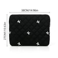 thumbnail image 5 of Black Quilted Laptop Sleeve Bag with Bow Detail Large Size, 5 of 7