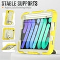 thumbnail image 5 of Dteck for iPad mini (6th Generation) Heavy Duty Kids Case with Pencil Holder Screen Protector Pencil Holder Ring Kickstand Cover for iPad Mini 6th Gen, Yellow, 5 of 9
