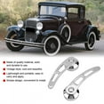 thumbnail image 4 of Car Door Handle, 2PCS Iron Plating Silver Hot Rods Door Handle Simple Design Car Door Accessory  For Professional Use, 4 of 8