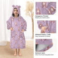thumbnail image 4 of Wearable Blanket with Sleeves and Pocket Oversized Hooded Sweatshirt 3-14 YR Cartoon Mermaid Pattern S, 4 of 7