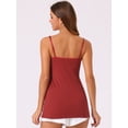 thumbnail image 4 of DARING DIVA Women's Tank Top with Built in Bra Adjustable Spaghetti Strap XS Claret, 4 of 6