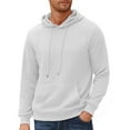 thumbnail image 5 of COOFANDY Mens Hooded Sweatshirt Long Sleeve Quilted Sweatshirt Casual Fashion Pullover Hoodies with Pocket, 5 of 9
