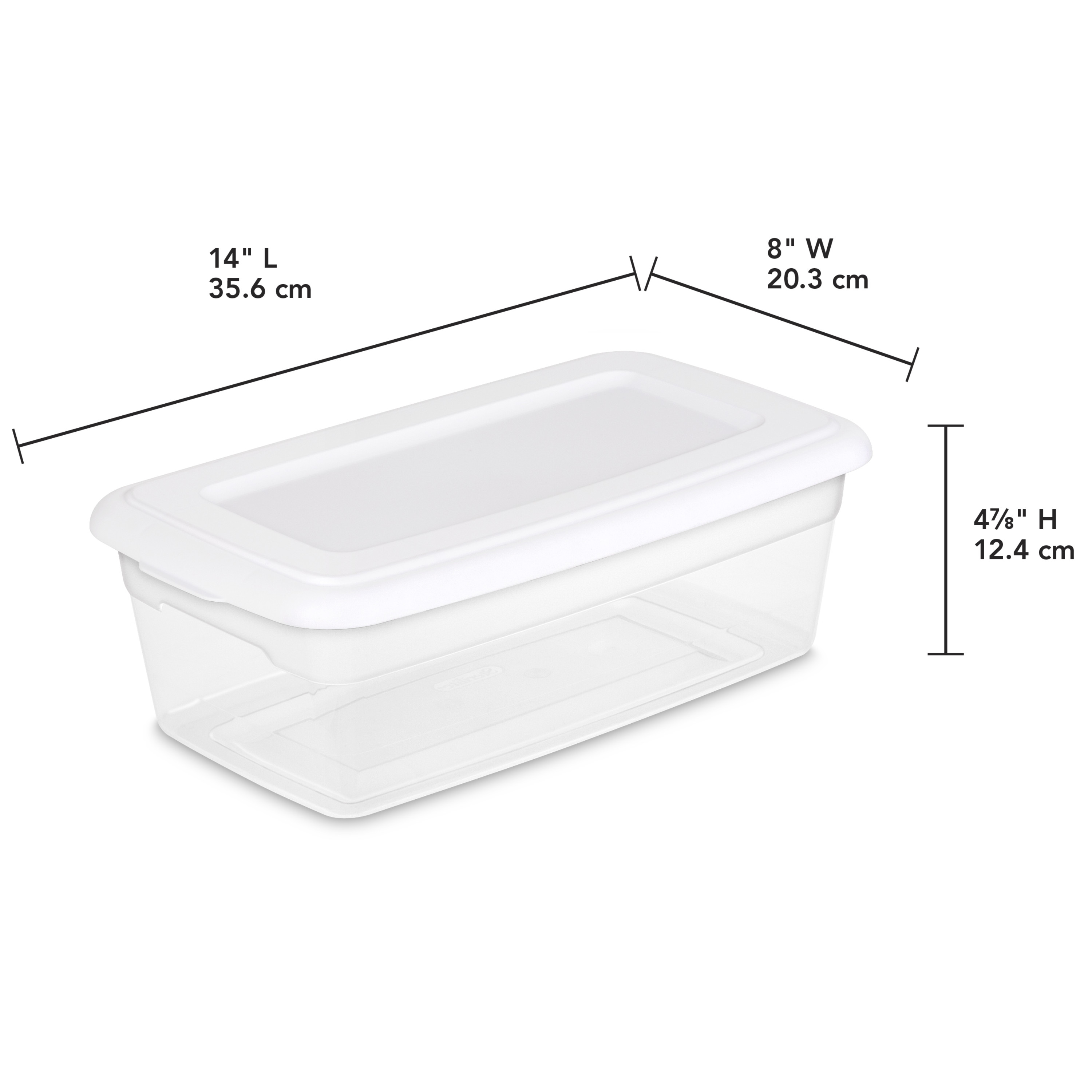 Sterilite 6 Qt. Storage Box Plastic, White, Set of 36 - image 4 of 8