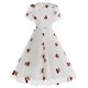 thumbnail image 2 of Vestido de Verano para las Mujeres de Manga Corta Cuello Redondo Polka Dot Impresión, Sexy Slim-Fit Casual Mini Estilo, 2 of 6