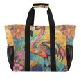 thumbnail image 2 of YAZAOO Mesh Beach Bags Totes Foldable Multiple Pockets Creatively Dancing Flamingo in Vibrant Bliss Printed, 2 of 8