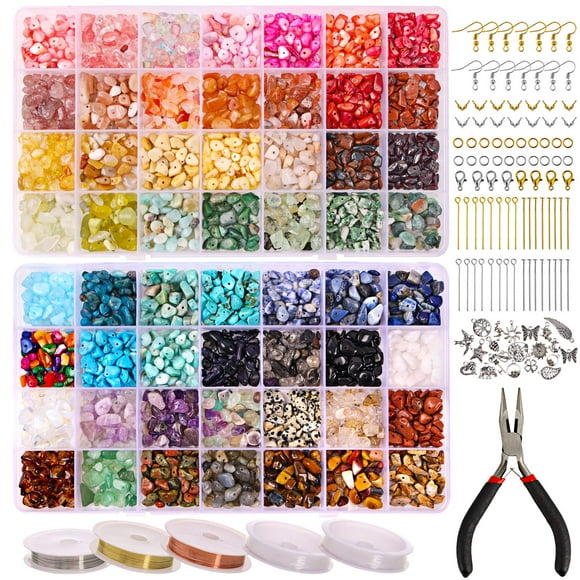 Kit para hacer joyas QUEFE, 1800 unidades, cuentas de cristal con suministros