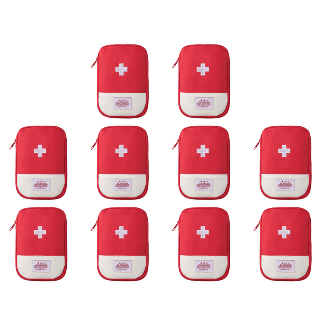 Medicina para Acampar Al Aire Libre Botiquín Primeros Auxilios Emergencia Mini Pastillero (L) Rojo
