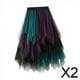 thumbnail image 1 of 2 Faldas De Tul Para Mujer, Vestido Largo De Malla En Capas, Falda Tutú De Cintura Elástica, Color Violeta Y Verde, 1 of 8