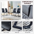 thumbnail image 2 of Dining Living Room Chairs Upholstered Chair with Black Powder Metal Coating Legs,  Modern Meeting  Side Chairs with Faux Leather Padded Seat, for Kitchen, Meeting Room, Bedroom, Dining Room, Set of 4, 2 of 7