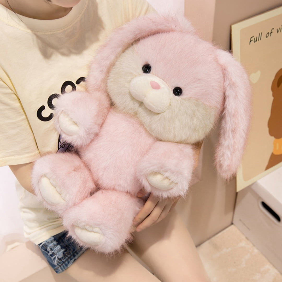Running Rabbit Stuffed Animal,19.7'' Cute Bunny Plush Toy Pillow for Kids & Adults, Huggable Stuffed Animals Birthday Gift