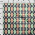 thumbnail image 2 of oneOone Viscose Jersey Mint Fabric Argyle Check Sewing Material Print Fabric By The Yard 60 Inches Wide, 2 of 5