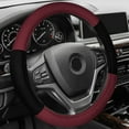 thumbnail image 2 of FH Group Cloth Car Steering Wheel Cover for Sedan, SUV, Van, Fits 14.5" - 15.5" - Burgundy/Black, 2 of 4