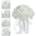 thumbnail image 4 of ROMANSENTIAL Floral Bouquet White Round Pe Yarn Bridal Bouquet Wedding Decor 1Pc, 4 of 8