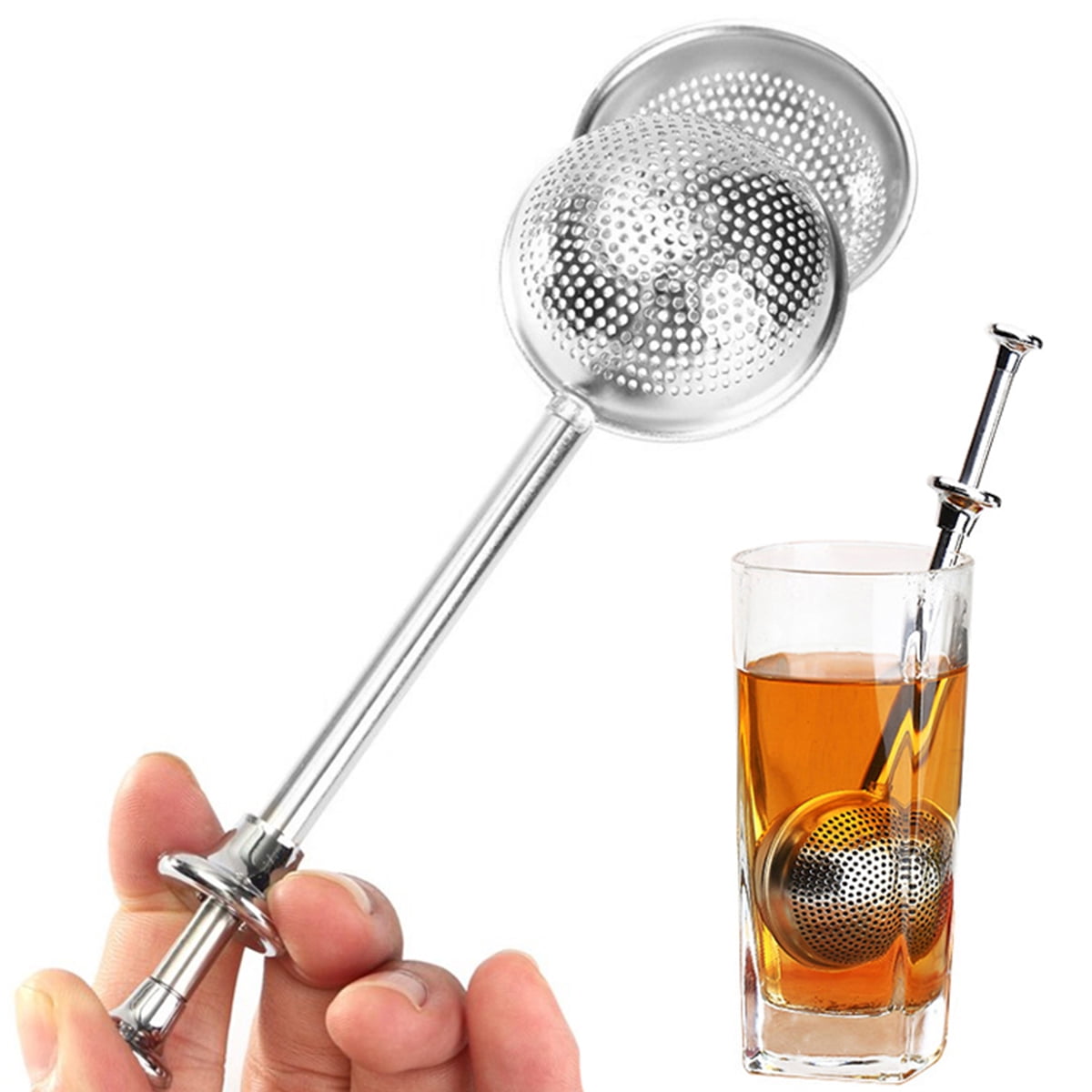 Stainless Steel Tea Spice Ball Mesh Infuser Tea Handle Filter Strainer Diffuser 