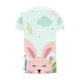 thumbnail image 5 of ICHUANYI Liquidación Blusa de manga corta con encaje estampado a la moda para mujer, blusa informal con cuello en V ICHUANYI WER202308246540, 5 of 5