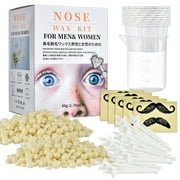 Nose Wax Kit, Nose Wax for Men and Women, Removal Waxing Kit for Nose and Ear, with 20 Wax Applicator, Quick, Easy and Painless (50 g Wax, 10 Times Uses Count)