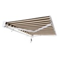 thumbnail image 4 of Awntech 8 Ft Destin Right Motorized Heavy Duty Patio Retractable Awning with Protective Hood (96in x 10.38in x 78in), Brown/Tan Stripe, 4 of 9