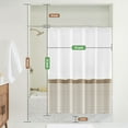 thumbnail image 6 of Seasonwood Beige Shower Curtain White Striped Tassel Shower Curtains for Bathroom Neutral Shower Curtain Set with Hooks 72x72, 6 of 6