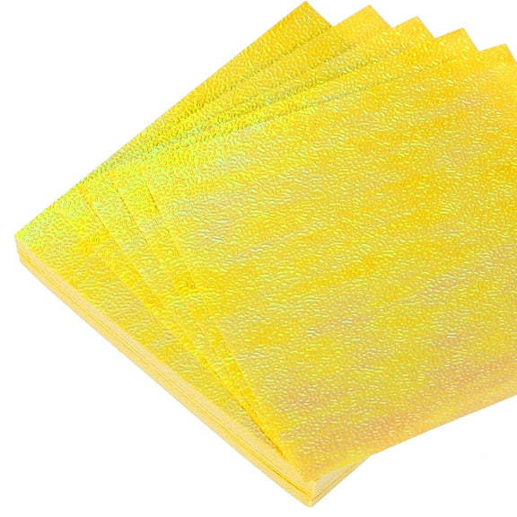 Uxcell 100 Sheet Glitter Origami Paper 4x4 Inch Shiny Sparkly Square Folding Paper 10x10cm Iridescent Paper for DIY Art, Craft Decor, Yellow