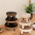 thumbnail image 2 of Wooden Plant Stand Flower Pot Base Holder Stool Indoor Outdoor Garden Succulent Pots Tray Flower Display Plant Stand SmallStool, 2 of 9