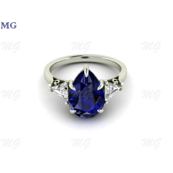 Blue Sapphire 925 Sterling Silver Women Gifts Ring, Victorian Blue Sapphire Engagement Ring.