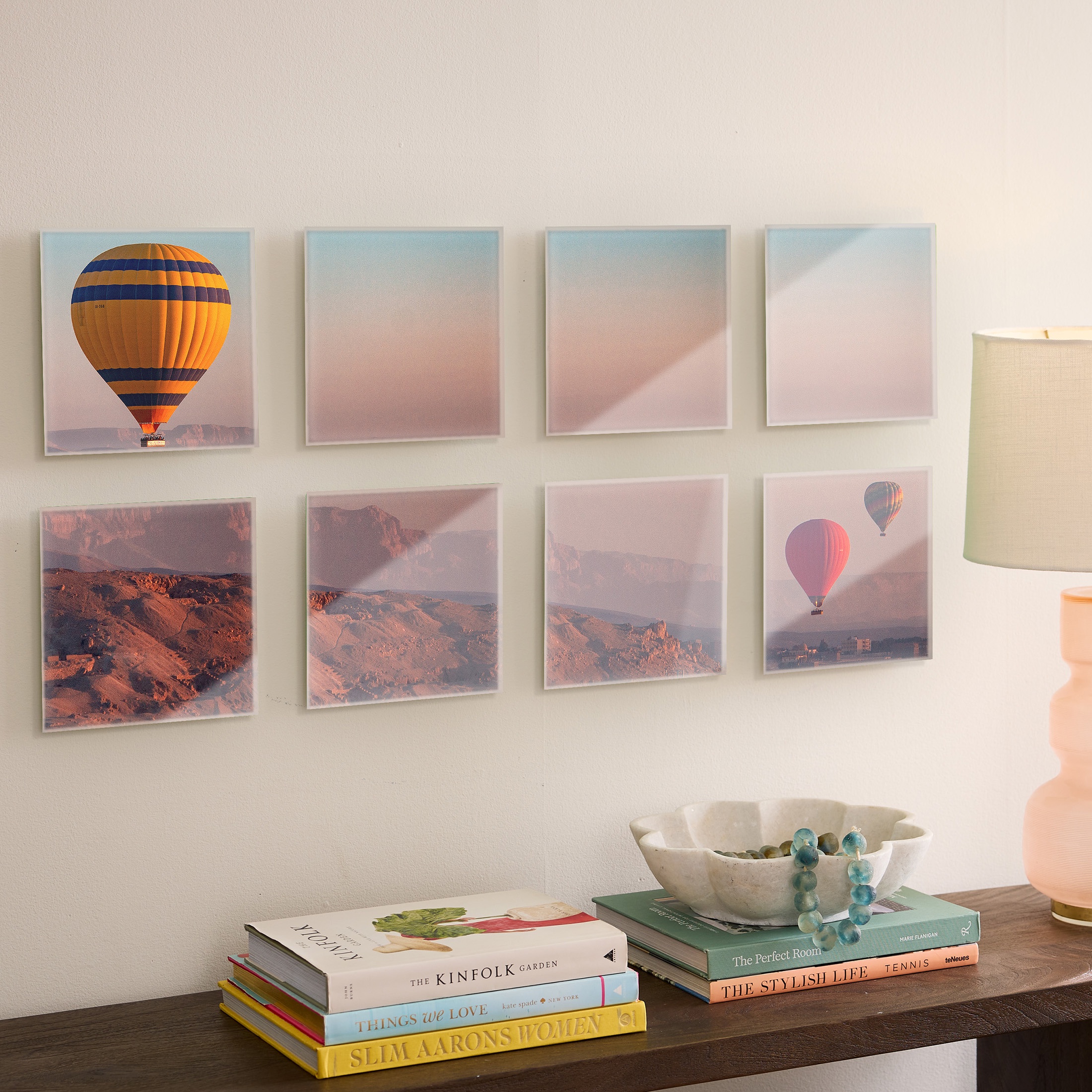 TilePix Nail Free Glass Frame, 8-Piece Split Image