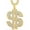 Gold, variant on Unisex Personalized Hip Hop Cubic zirconia Dollar Symbol Pendant Necklace For Men Or Women Gift