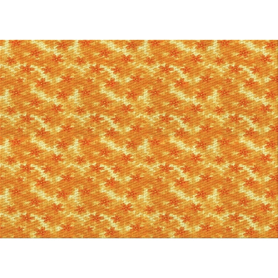 Ahgly Company Indoor Rectangle Patterned Orange Red Orange Area Rugs, 7' x 10'