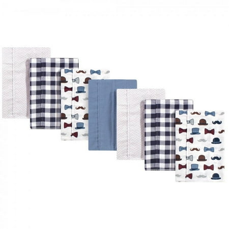 UPC: 0660168755695 | Little Treasure Baby Boy Cotton Flannel Burp Cloths 7pk  Handsome Fella  One Size