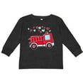 thumbnail image 3 of Inktastic Valentine Fire Truck with Hearts Boys or Girls Long Sleeve Toddler T-Shirt, 3 of 5