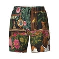 thumbnail image 4 of Lsque Mens Swim Trunks Dog On Floral Couch Pattern - Bathing Suit Compression Liner - Beach Swim Shorts Swimwear - (S-3XL) - Stretch Quick Dry -, 4 of 9