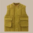 thumbnail image 2 of Annhoo Boys Girls Puffer Vest Winter Sleeveless Button down Jackets Children's Casual Waistcoat with Pockets, 2 of 9