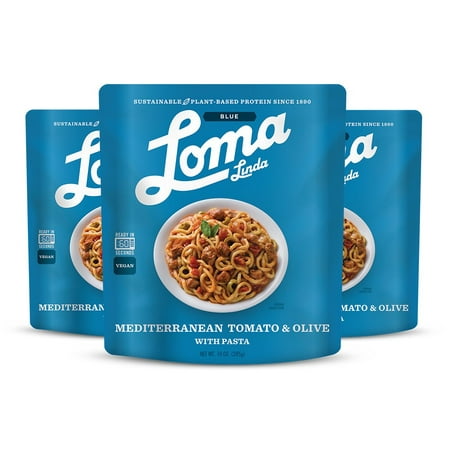 Loma Linda Blue - Plant-Based Complete Meal Solution - Heat & Eat Mediterranean Tomato & Olive (10 oz.) (Pack of 3) -